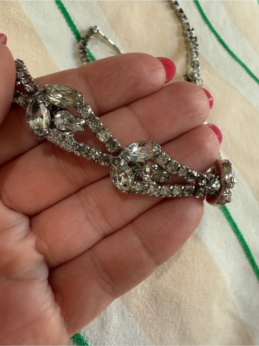 1950s Vintage Rhinestone Hollywood Glamour Elegant Eveningwear Necklace